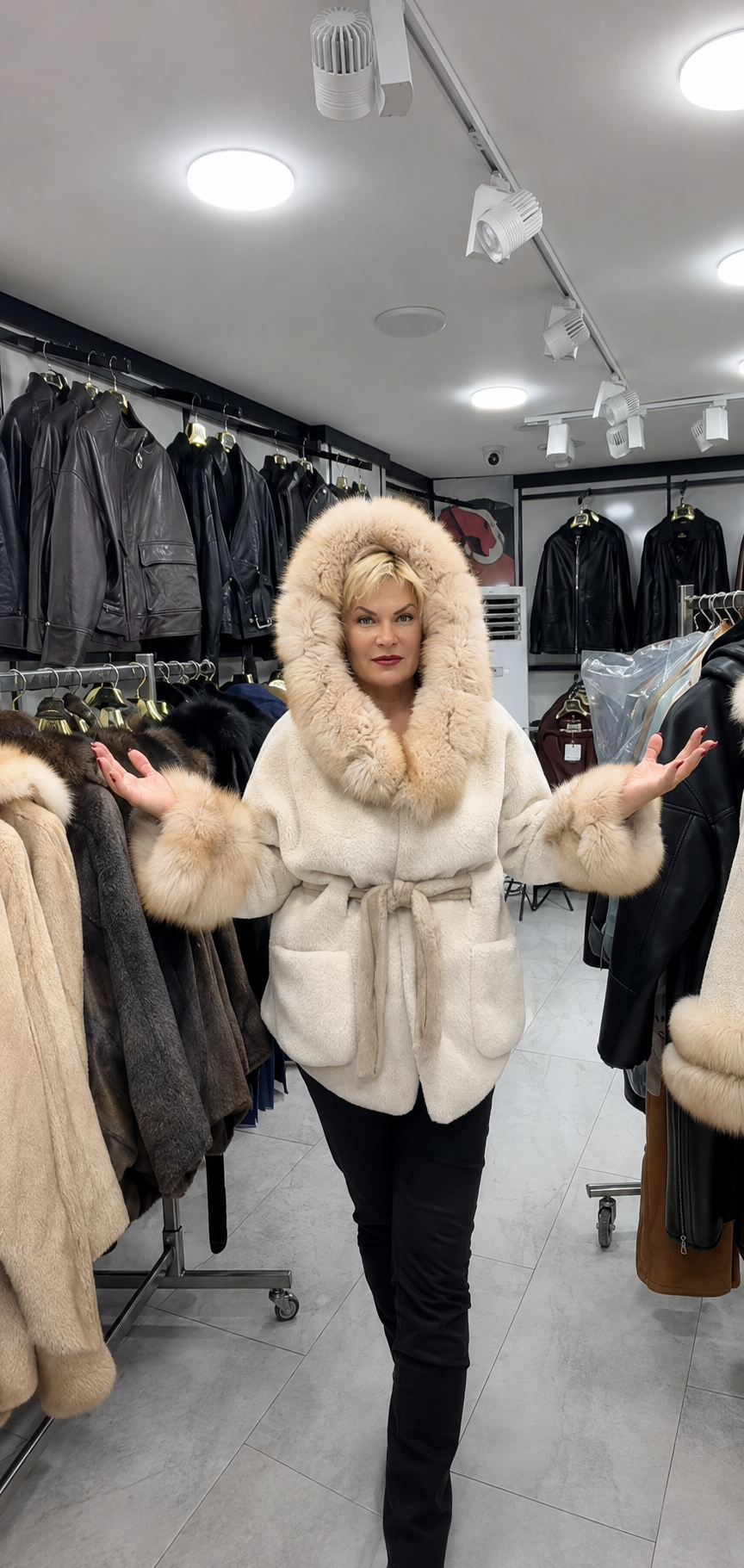 Alcantara Fox Fur Jacket