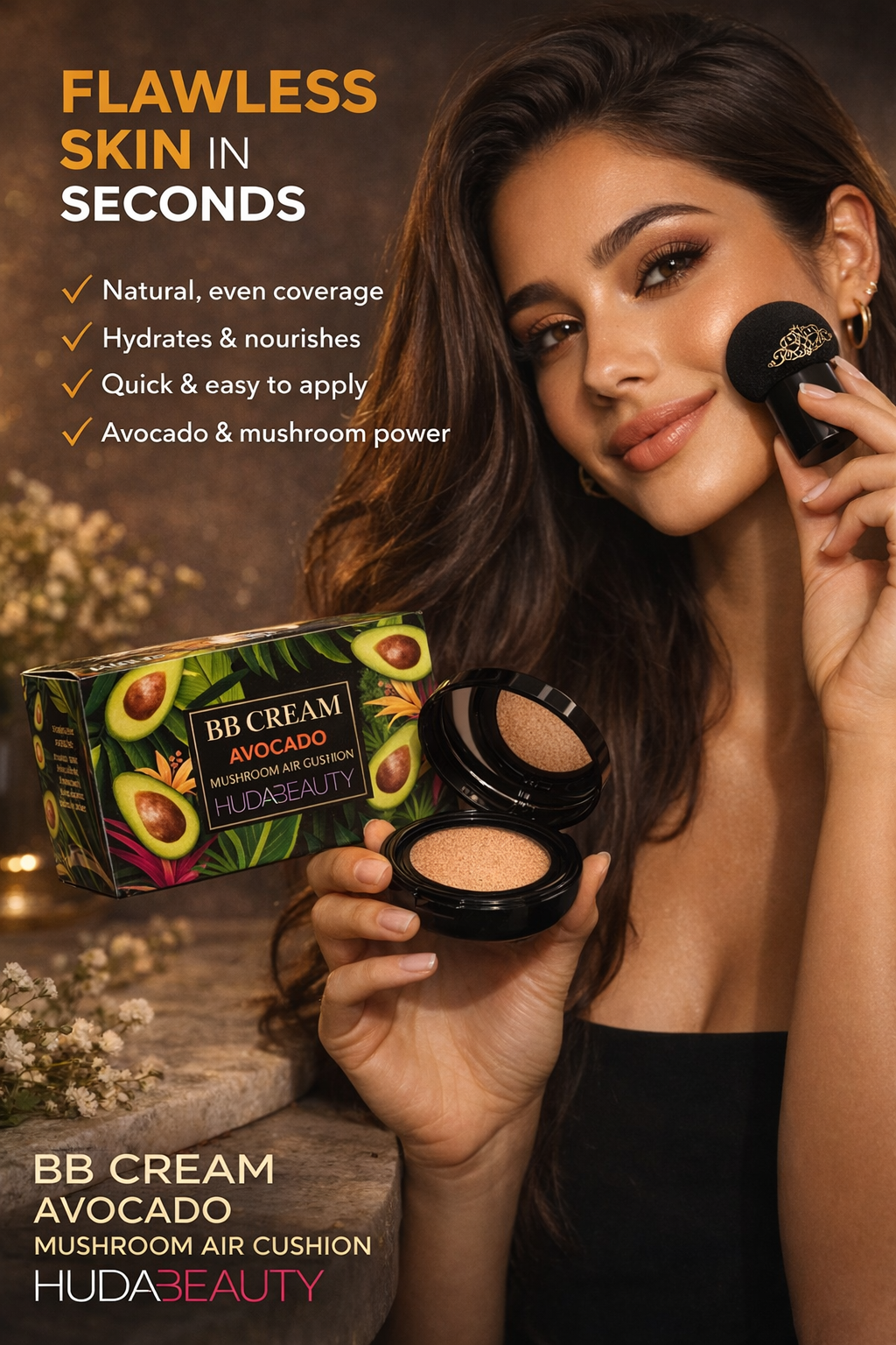 Avocado BB Cream Cushion – Instant Glow & Smooth Skin